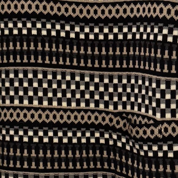 Skovhuus Nordic Print Black Tan Sweater L Danish Knitwear - Picture 2 of 4